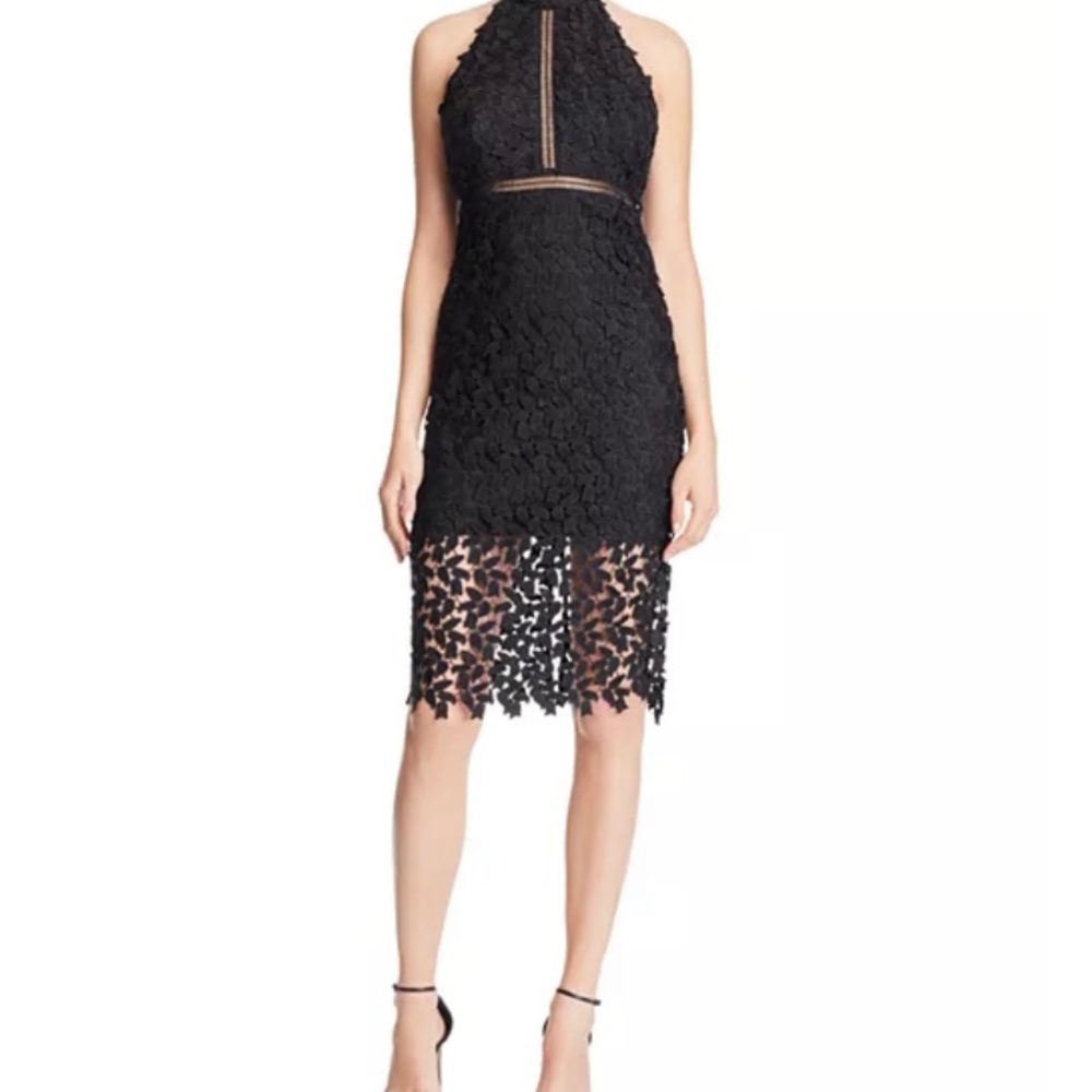 Bardot lace dress black 6 new